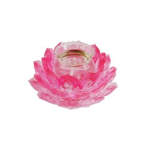 水晶蓮花燭台(粉)