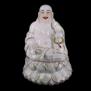 12"珍珠彩彌勒佛+底座