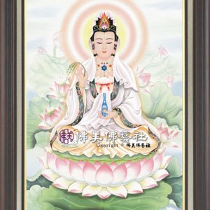 W117 大荷葉粉彩單尊