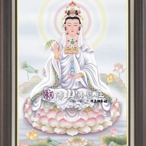 W129 淺藍九品蓮觀音(淨瓶)