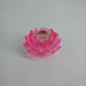 水晶蓮花燭台(粉)