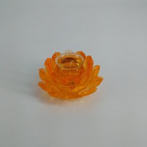水晶蓮花燭台(黃)