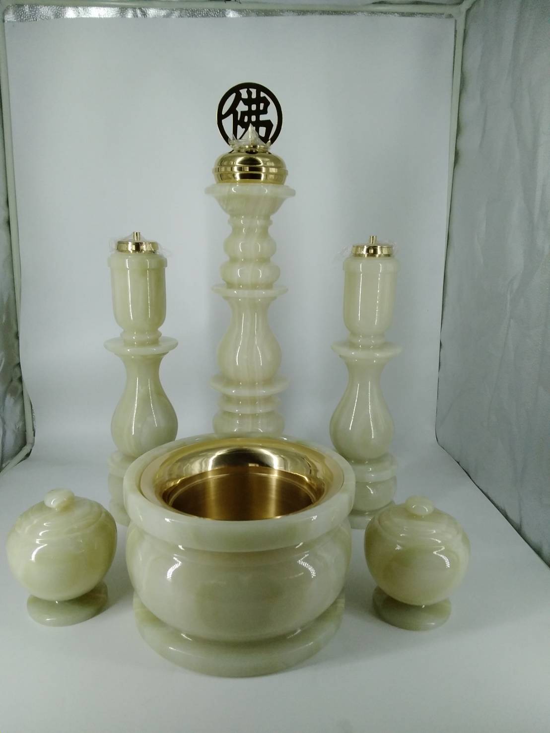 4號淺青玉佛燈