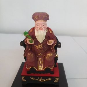 小佛像冷陶土地公(坐)-彩繪