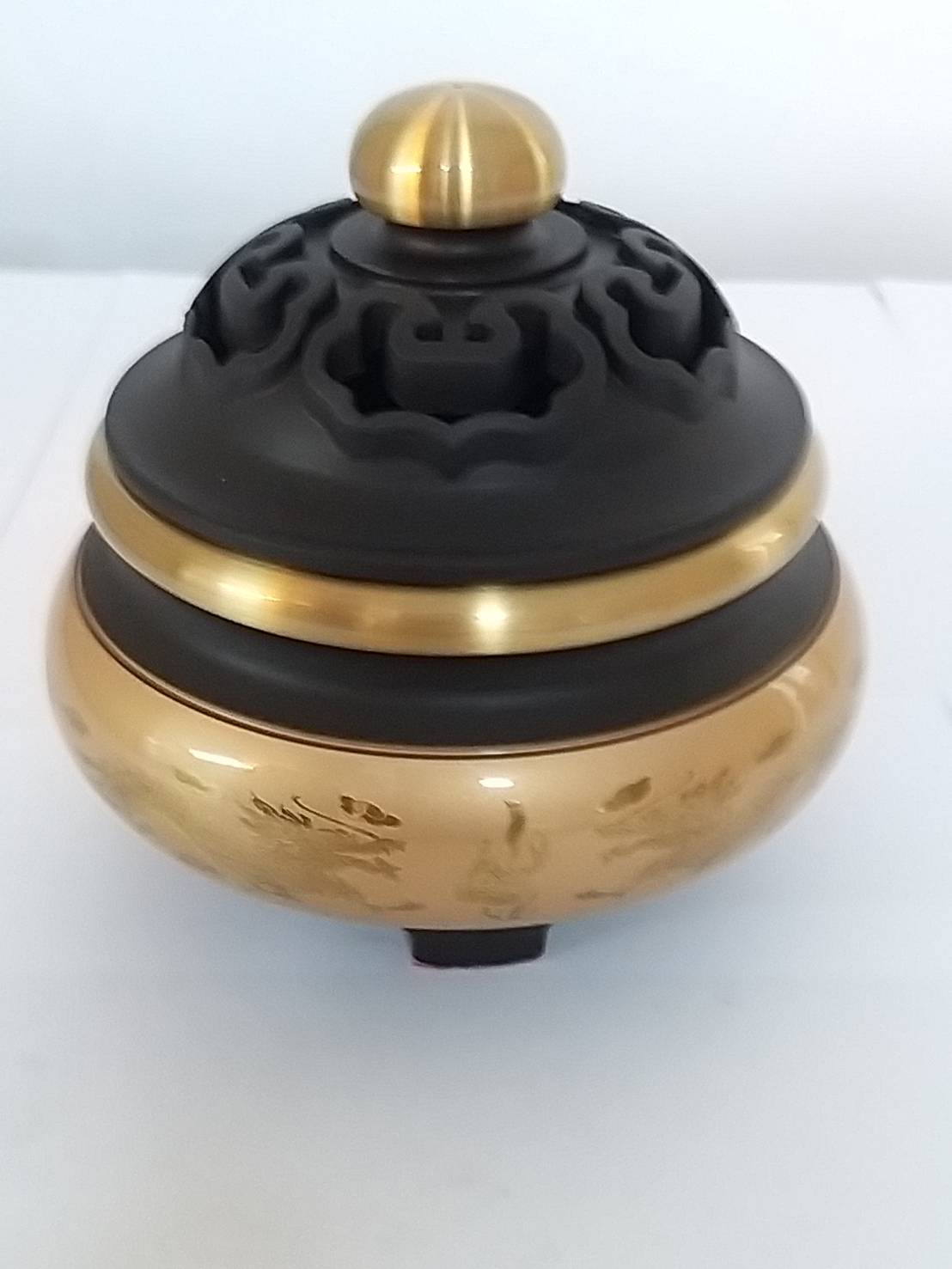 銅如意淨爐雙龍-3寸3