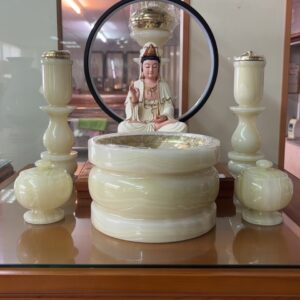 迷你玉石佛燈+圓形燈圈座