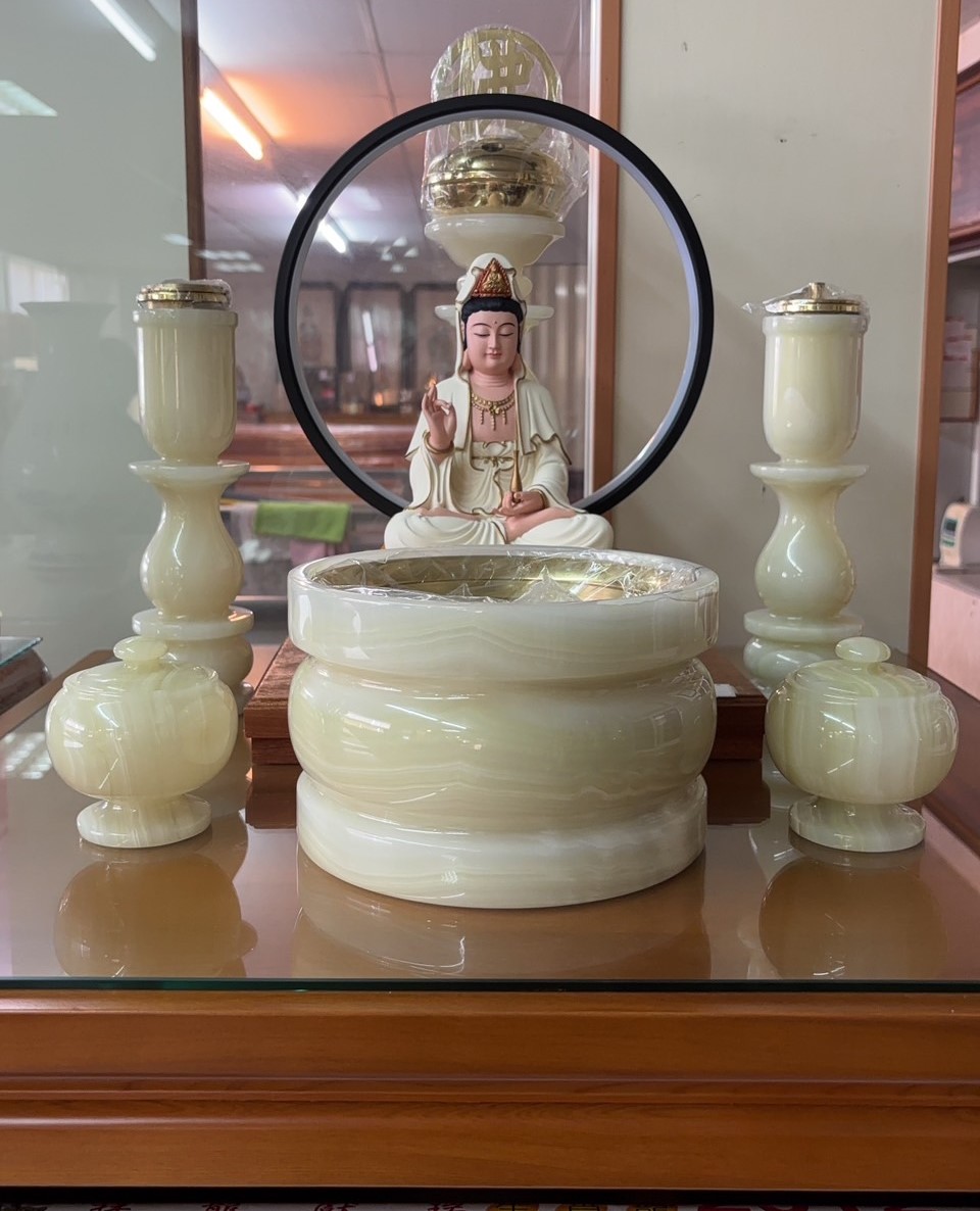 迷你玉石佛燈+圓形燈圈座